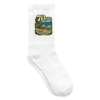 70 Jahre Weiter im Sattel - Tennissocken - Weiß - Rechts
