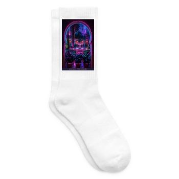 Neon-Innenhof Andalusien - Tennissocken - Weiß - Rechts