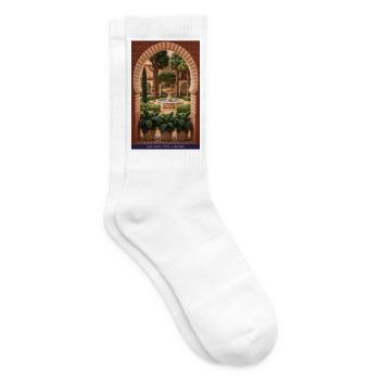 Andalusische Hofromantik - Tennissocken - Weiß - Rechts