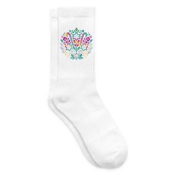Zimtsterne und Zuckerstangen im Blumenmuster - Tennissocken - Weiß - Rechts