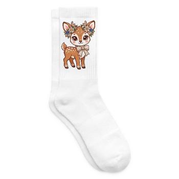 Blumenkranz Reh - Tennissocken - Weiß - Rechts