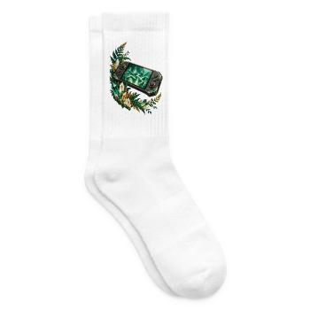 Kristallkonsole im smaragdgrünen Farnbogen - Tennissocken - Weiß - Rechts
