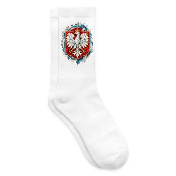 Polnischer Adler Wappen Aquarell Design - Tennissocken - Weiß - Rechts