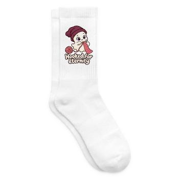 Hooked for Eternity – Süßer häkelnder Geist - Tennissocken - Weiß - Rechts