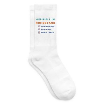 Offiziell im Ruhestand – Kein Wecker, kein Chef - Tennissocken - Weiß - Rechts