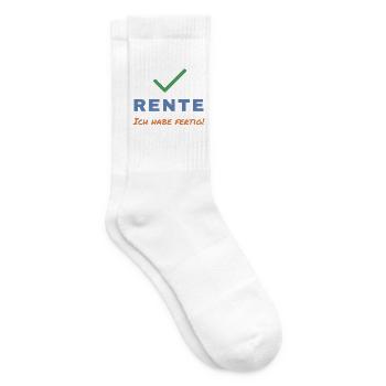Rente – Ich habe fertig! Ruhestand - Tennissocken - Weiß - Rechts
