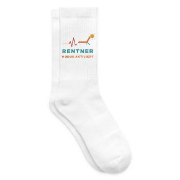 Rentner Modus aktiviert – Herzschlag Liege - Tennissocken - Weiß - Rechts