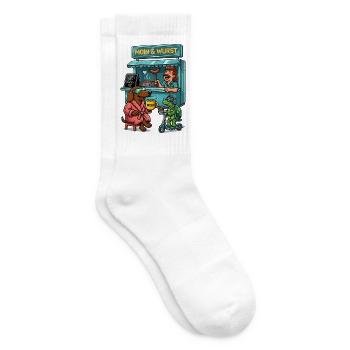 Dackel Imbiss Futuristisch - Tennissocken - Weiß - Rechts