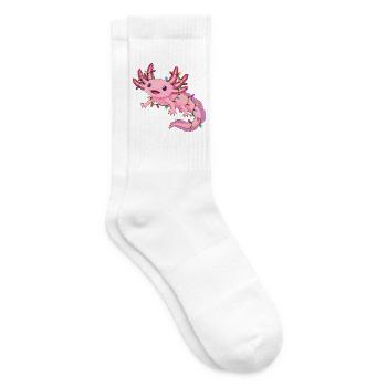 Süßer Axolotl mit Lichterkette für Weihnachten  - Tennissocken - Weiß - Rechts