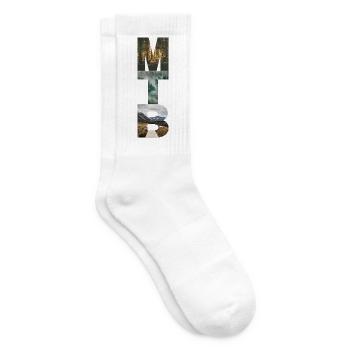 MTB- und Naturthema - Tennissocken - Weiß - Rechts