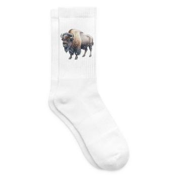 Europäische Bisons im Winter - Tennissocken - Weiß - Rechts