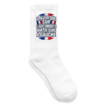 Nur auf der Autobahn bin ich links - Tennissocken - Weiß - Rechts