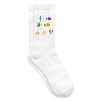 Seepferdchen Unterwasser Kinder Fisch Design - Tennissocken - Weiß - Rechts