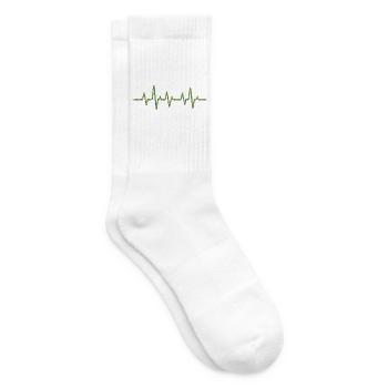 EKG-Herzschlag mit Weihnachtslichterkette - Tennissocken - Weiß - Rechts