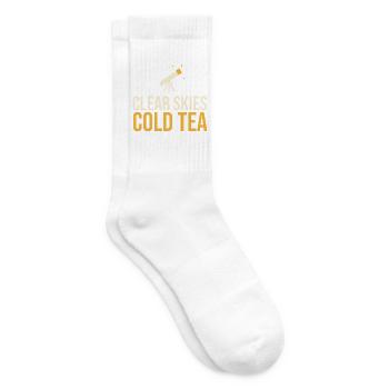 Klarer Himmel Kalter Tee Lustiges Astronomieteleskop - Tennissocken - Weiß - Rechts