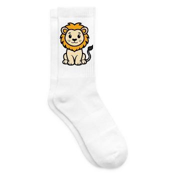 Süßer sitzender Löwe - Tennissocken - Weiß - Rechts