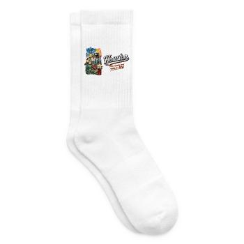 Houston Retro Vintage Space City Skyline Design - Tennissocken - Weiß - Rechts