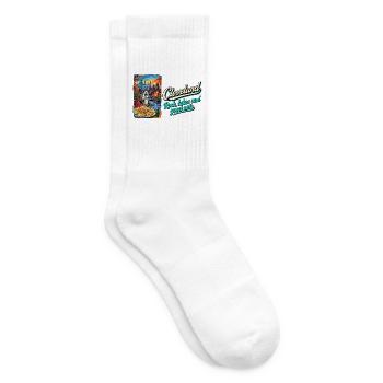Cleveland Retro Vintage Rock Lake Erie Pierogi - Tennissocken - Weiß - Rechts