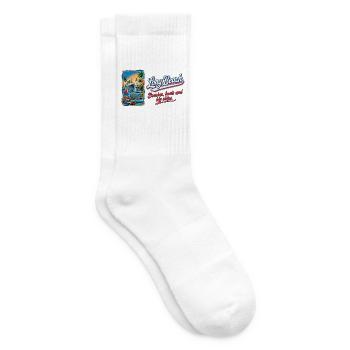 Long Beach Retro Vintage Ship Lighthouse Design - Tennissocken - Weiß - Rechts