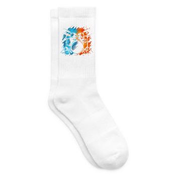 Schlagzeuger Drummer Jungen Kinder Schlagzeug - Tennissocken - Weiß - Rechts