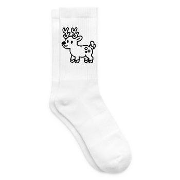 Niedliches Feiertags-Rentier Weihnachts Hirsch SVG - Tennissocken - Weiß - Rechts