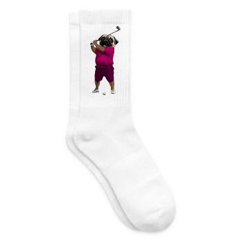 Hund Mops Golf - Tennissocken - Weiß - Rechts
