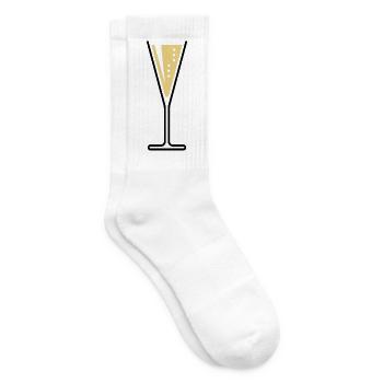 Sektglas (Sekt / Trichter / Offen / 2C) - Tennissocken - Weiß - Rechts