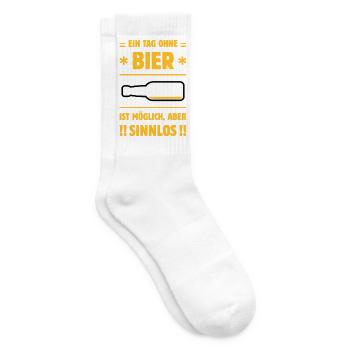 Ein Tag Ohne Bier Ist Möglich, Aber Sinnlos! NEG3C - Tennissocken - Weiß - Rechts
