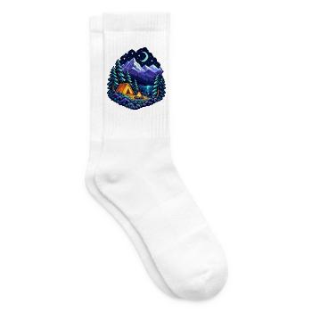 Camping unter dem Mond - Tennissocken - Weiß - Rechts