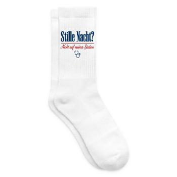 Stille Nacht Nicht auf meiner Station Pflege - Tennissocken - Weiß - Rechts