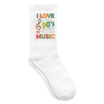 Ich Liebe 90er-Jahre-Musik, Retro-Neunziger-Jahre - Tennissocken - Weiß - Rechts