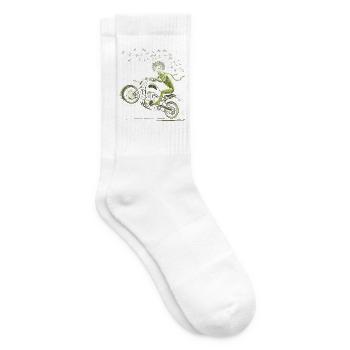 Löwenzahn-Biker Vintage-Motorrad und Samen im Wind - Tennissocken - Weiß - Rechts