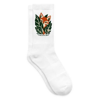 Waldfuchs im Laub - Tennissocken - Weiß - Rechts