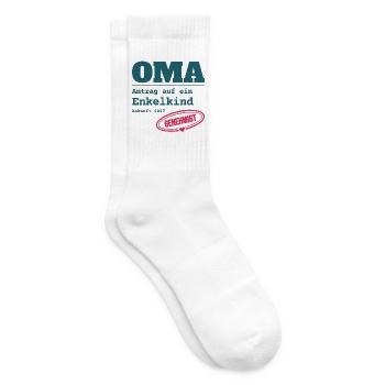 Oma 2027 – Antrag auf Enkelkind genehmigt - Tennissocken - Weiß - Rechts