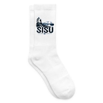 Sisu - Finland - Finnland Suomi - Sonnenuntergang - Tennissocken - Weiß - Rechts