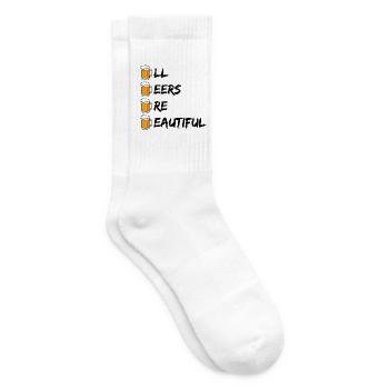 ALL BEERS ARE BEAUTIFUL BIER JGS ACAB ABAB SPRUCH - Tennissocken - Weiß - Rechts