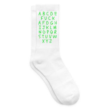 ABC MIT FCK AFD WORTWITZ, FCK NZS, NO NZS, NO AFD - Tennissocken - Weiß - Rechts