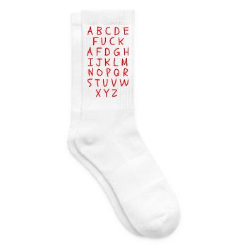 ABC MIT FCK AFD WORTWITZ, FCK NZS, NO NZS, NO AFD - Tennissocken - Weiß - Rechts