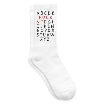 ABC MIT FCK AFD WORTWITZ, FCK NZS, NO NZS, NO AFD - Tennissocken - Weiß - Rechts