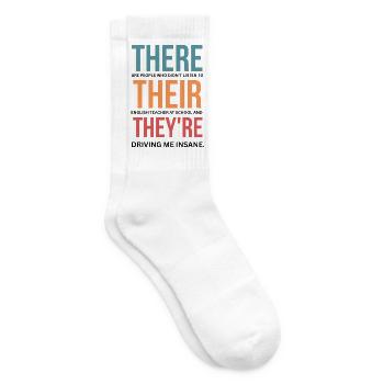 Lustige Grammatik-Wertschätzung eines Englischlehrers - Tennissocken - Weiß - Rechts