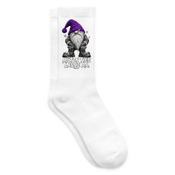 Wintergnom mit violetter Mütze Weihnachtswichtel - Tennissocken - Weiß - Rechts