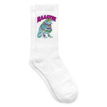 Raaavin Rabe Rave EDM Techno Festival Psychodelic - Tennissocken - Weiß - Rechts