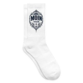 Moin reicht – norddeutscher Gruß - Tennissocken - Weiß - Rechts