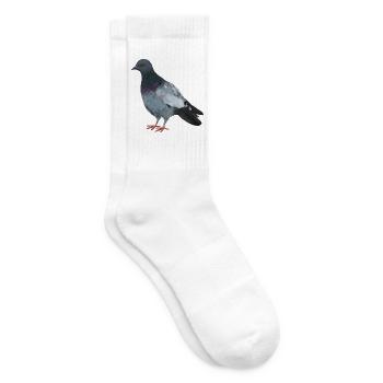 Stadttaube - Realistisch gemalte Taube - Tennissocken - Weiß - Rechts