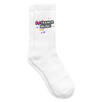 I Love Trance Music - Colour Splash - Tennissocken - Weiß - Rechts