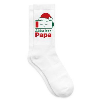 Akku leer Papa Weihnachten Familie Partnerlook - Tennissocken - Weiß - Rechts