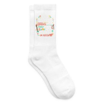 Erzieherin – Glitzer und Liebe im Herzen - Tennissocken - Weiß - Rechts
