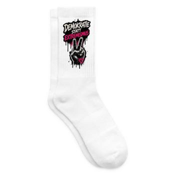 Demokratie statt Extremismus - Tennissocken - Weiß - Rechts