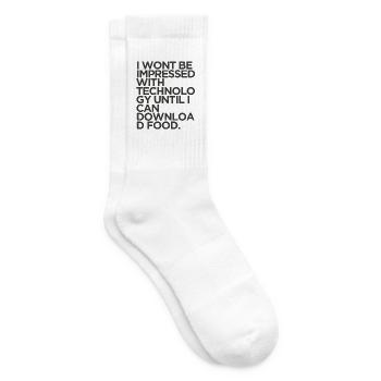 Lustiger Download Food Technology Sarkastisches Meme-Tee - Tennissocken - Weiß - Rechts