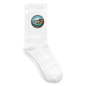 Schönes Frankreich Reiseabzeichen Promenade Anglais Geschenk - Tennissocken - Weiß - Rechts